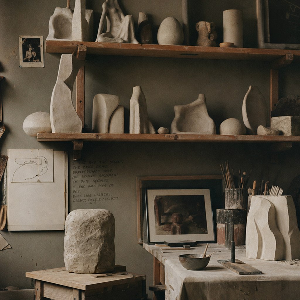 Warm sculptural studio